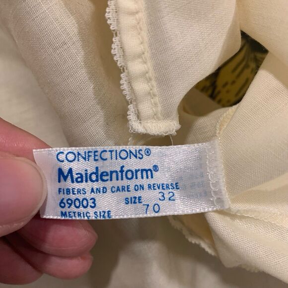 Vintage Maidenform Slip Tank Top With Lace Trim Embroidered Flower Sz32 Coquette - Picture 5 of 6